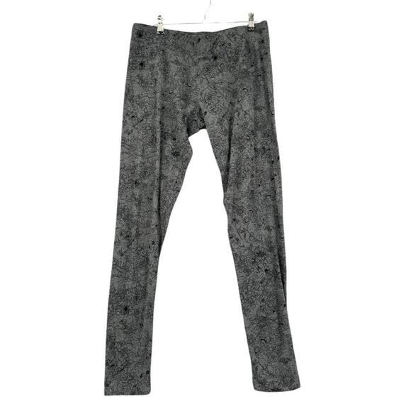 Mossimo Supply Co Grey Floral Print‎ Pattern Cotton Stretch Modern Leggings XL - Picture 1 of 6